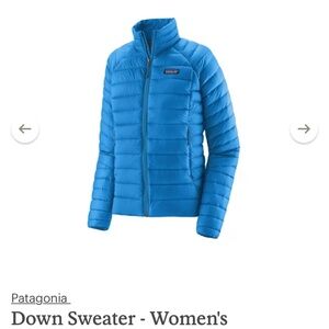 Women’s Patagonia down sweater in vessel blue